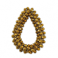 Pendentifs facett&eacute;es goutte Dor&eacute;