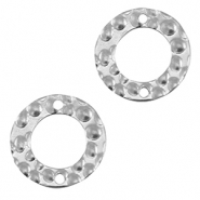 Breloques en acier Inox connecteur 15mm Argent&eacute;