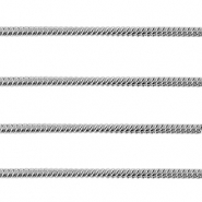 Appr&ecirc;ts en acier Inox cha&icirc;ne maille jaseron serpentine 1.6mm Argent&eacute;