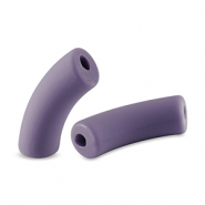 Perles tubes acryliques mat Violet paisley