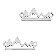 Breloques en acier Inox connecteur montagne Argenté