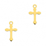 Breloques en acier Inox croix Doré