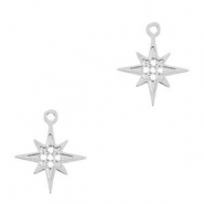 Breloques en acier Inox &eacute;toile Argent&eacute;