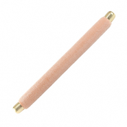 Pr&eacute;sentoir bijoux coussin velours pour bagues Rose vintage-dor&eacute;