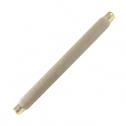 Pr&eacute;sentoir bijoux coussin velours pour bagues Taupe-dor&eacute;