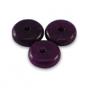 Pierres naturelles Marbre et Calcite rondelles 6mm Violet fonc&eacute;