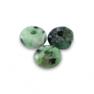 Pierres naturelles Serpentine rondelles 4mm Vert tr&egrave;fle