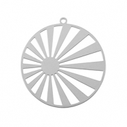 Breloques en acier Inox boh&egrave;mes 28mm Argent&eacute;