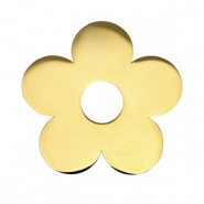Breloques en acier Inox fleur Dor&eacute;