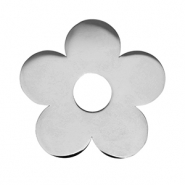 Breloques en acier Inox fleur Argent&eacute;