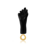 Pendentifs en r&eacute;sine "Mano Fico" Noir-dor&eacute;