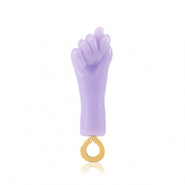 Pendentifs en r&eacute;sine "Mano Fico" Lilas pur-dor&eacute;