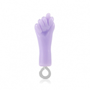 Pendentifs en r&eacute;sine "Mano Fico" Lilas pur-argent&eacute;