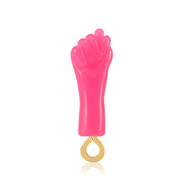 Pendentifs en r&eacute;sine "Mano Fico" Rose n&eacute;on-dor&eacute;