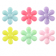 Perles aspect acrylique fleur Multicolore pastel