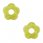 Breloques acryliques fleur Vert lime