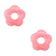 Breloques acryliques fleur Rose azal&eacute;e