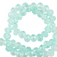 Perles &agrave; facettes 4x3mm disque Heishi Bleu clair turquoise