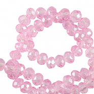 Perles &agrave; facettes 4x3mm disque Heishi Rose azal&eacute;e