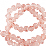 Perles &agrave; facettes 4x3mm disque Heishi Rose poudr&eacute;