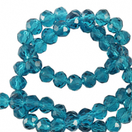 Perles &agrave; facettes 3x2mm disque Heishi Bleu sarcelle