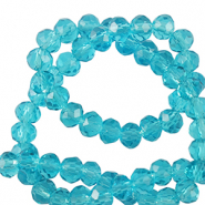 Perles &agrave; facettes 3x2mm disque Heishi Bleu azure