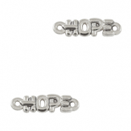 Breloques en métal DQ connecteur "HOPE" Argenté antique (sans nickel)