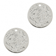 Breloques en métal DQ 20mm Argenté antique (sans nickel)