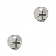 Breloques en métal DQ irrégulier croix Argenté antique (sans nickel)