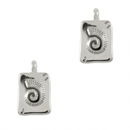 Breloques en m&eacute;tal DQ coquillage Argent&eacute; antique (sans nickel)