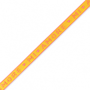 Ruban texte "mi amore" Jaune-rose corail