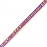 Ruban texte "keep going" Violet paisley-vert