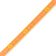 Ruban texte "you bloom" Orange-violet paisley