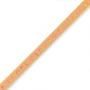 Ruban texte "love faith hope" Rouge corail-dor&eacute;