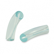 Perles tubes acryliques Bleu glacier