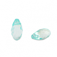 Perles acryliques goutte Bleu oc&eacute;an transparent