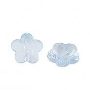 Perles acryliques fleur Bleu aquamarine transparent