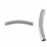 Perles en acier Inox tubes 40mm Argent&eacute;