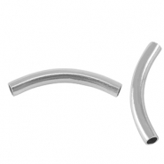 Perles en acier Inox tubes 30mm Argent&eacute;
