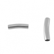 Perles en acier Inox tubes 25mm Argent&eacute;