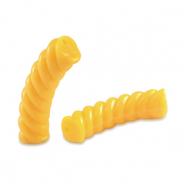 Perles tubes acryliques torsad&eacute; Jaune spectra
