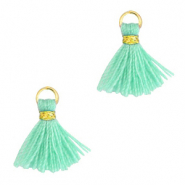 Pompons 1.2cm Dor&eacute;-bleu oc&eacute;an