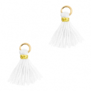 Pompons 1.2cm Dor&eacute;-blanc