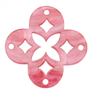 Pendentifs en r&eacute;sine mosa&iuml;que Rose p&acirc;le