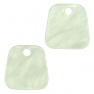 Pendentifs en r&eacute;sine trap&egrave;ze Vert menthe n&eacute;on