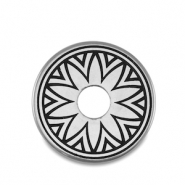Perles en métal DQ donut Argenté antique (sans nickel)