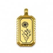 Breloques en m&eacute;tal DQ fleur Dor&eacute; (sans nickel)