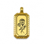 Breloques en m&eacute;tal DQ fleur Dor&eacute; (sans nickel)