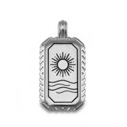 Breloques en m&eacute;tal DQ soleil Argent&eacute; antique (sans nickel)