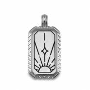 Breloques en m&eacute;tal DQ soleil Argent&eacute; antique (sans nickel)